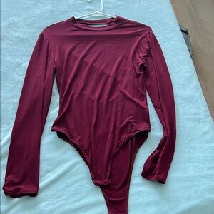 Burgundy Long Sleeve Bodysuit